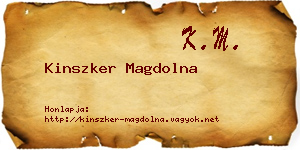 Kinszker Magdolna névjegykártya